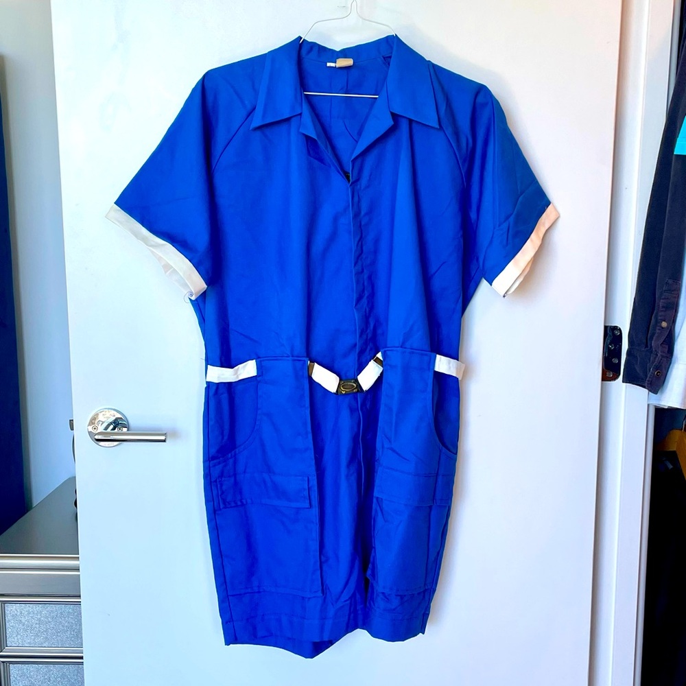 Vintage 1970’s Bill Perry Zip Front Short Sleeve Jumpsuit. Mens Size L